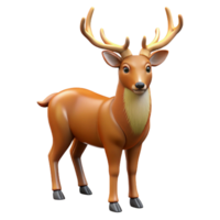 glorious harmonious mid-century A deer with large antlers. NO BACKGROUND with Transparent Background. museum quality png