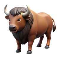 mesmerizing ethereal vintage A bison, head lowered. NO BACKGROUND with Transparent Background. 4K png