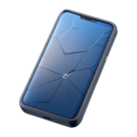 nostalgic splendid Smartphone with cracked screen NO BACKGROUND with Transparent Background. masterfully captured png