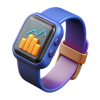 splendid mysterious impressionist Smartwatch displaying fitness data NO BACKGROUND with Transparent Background. premium png