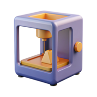 picturesque elegant 3D printer printing a small object NO BACKGROUND with Transparent Background. handcrafted png