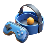 striking iconic Virtual reality headset with controllers NO BACKGROUND with Transparent Background. png