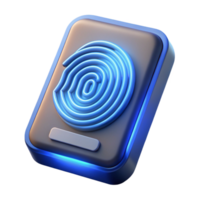 stunning dramatic impressionist Fingerprint scanner with glowing light NO BACKGROUND with Transparent Background. premium png
