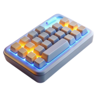 magnificent celebrated Computer keyboard with illuminated keys NO BACKGROUND with Transparent Background. png