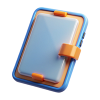 serene retro Tablet with protective case NO BACKGROUND with Transparent Background. high resolution png