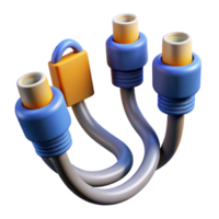 inesquecível industrial dados cabo com múltiplo conectores não fundo com transparente fundo. fresco png