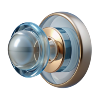 stunning organic Glass doorknob, modern design, NO BACKGROUND with Transparent Background. authentic png