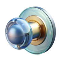 pristine playful organic Glass doorknob, modern design, NO BACKGROUND with Transparent Background. flawless png