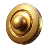 joyful immaculate Doorbell button, polished brass, NO BACKGROUND with Transparent Background. sharp png