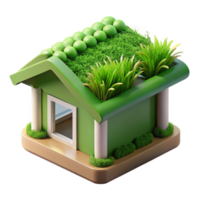 mysterious glorious Green roof section, vegetated, NO BACKGROUND with Transparent Background. 4K png
