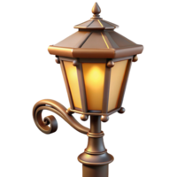 romantic captivating Street lamp, Victorian style, NO BACKGROUND with Transparent Background. crisp png