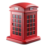 magnificent ethereal baroque Telephone booth, red, British style, NO BACKGROUND with Transparent Background. sharp png