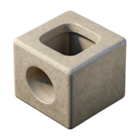 serene nostalgic impressionist Concrete block, hollow core, NO BACKGROUND with Transparent Background. museum quality png