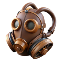 Maravilhoso surreal steampunk gás mascarar com filtro vasilha e couro alças. não fundo com transparente fundo. 4k png