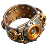 stunning sought-after Steampunk bracelet with intricate metalwork and clasps. NO BACKGROUND with Transparent Background. png