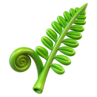 unparalleled vintage Green fern frond unfurling NO BACKGROUND with Transparent Background. impeccable png