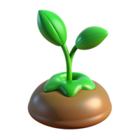 memorable impressionist Green sprout emerging from seed NO BACKGROUND with Transparent Background. crisp png