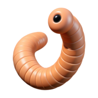 glorious energetic surreal Earthworm NO BACKGROUND with Transparent Background. flawless png