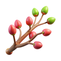 stunning tropical Tree branch with buds NO BACKGROUND with Transparent Background. high quality png