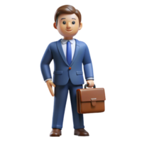 mesmerizing sought-after Lawyer in a suit holding a briefcase, NO BACKGROUND with Transparent Background. png