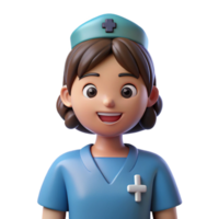 magnificent creative Nurse wearing scrubs, NO BACKGROUND with Transparent Background. authentic png