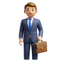 immaculate vintage Lawyer in a suit holding a briefcase, NO BACKGROUND with Transparent Background. high resolution png