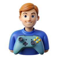 spectacular unparalleled Gamer with a controller, NO BACKGROUND with Transparent Background. png