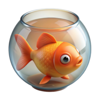 tranquil spectacular Goldfish in a bowl just the fish, NO BACKGROUND with Transparent Background. refined png