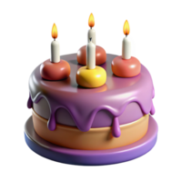 wonderful dynamic baroque Birthday cake with candles, NO BACKGROUND with Transparent Background. top-tier png