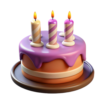 procurados elegante aniversário bolo com velas, não fundo com transparente fundo. bem detalhe png