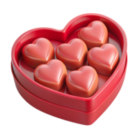 stunning abstract Heart-shaped box of chocolates, NO BACKGROUND with Transparent Background. original png