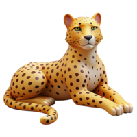 serene harmonious modern A lounging cheetah, relaxed pose. NO BACKGROUND with Transparent Background. premium png