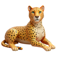 radiant dramatic renaissance A lounging cheetah, relaxed pose. NO BACKGROUND with Transparent Background. luxury png