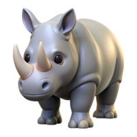 splendid organic A rhinoceros, head lowered. NO BACKGROUND with Transparent Background. authentic png