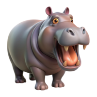 vibrant coastal A hippopotamus, mouth open. NO BACKGROUND with Transparent Background. gallery standard png