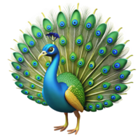 serene artistic A regal peacock, tail feathers fully displayed. NO BACKGROUND with Transparent Background. top-tier png