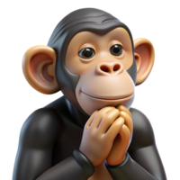 mesmerizing reflective artistic A chimpanzee, grooming itself. NO BACKGROUND with Transparent Background. top-tier png