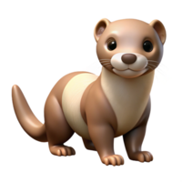 nostalgic splendid A ferret, playful pose. NO BACKGROUND with Transparent Background. studio quality png
