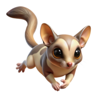 radiant iconic A sugar glider, gliding no visible gliding apparatus. NO BACKGROUND with Transparent Background. png