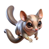 serene memorable A sugar glider, gliding no visible gliding apparatus. NO BACKGROUND with Transparent Background. png