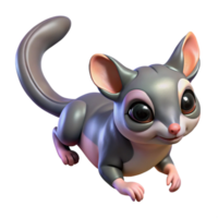 reflective exquisite A sugar glider, gliding no visible gliding apparatus. NO BACKGROUND with Transparent Background. professional png