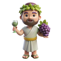 remarkable victorian Dionysus, god of wine, holding a grapevine. NO BACKGROUND with Transparent Background. genuine png