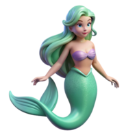 stunning ethereal avant-garde A beautiful mermaid with flowing hair. NO BACKGROUND with Transparent Background. sharp png