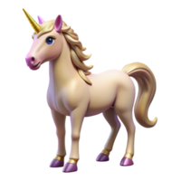 quintessential geometric A mythical unicorn with a golden horn. NO BACKGROUND with Transparent Background. high quality png