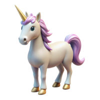 timeless modern A mythical unicorn with a golden horn. NO BACKGROUND with Transparent Background. ultra HD png