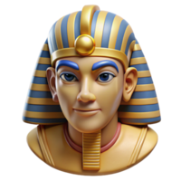 whimsical majestic A majestic Egyptian pharaoh's mask. NO BACKGROUND with Transparent Background. sharp png
