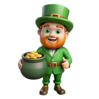 magnificent mid-century A Leprechaun with a pot of gold. NO BACKGROUND with Transparent Background. gallery standard png