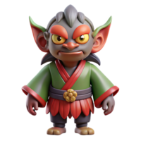serene inspired A Tengu, Japanese goblin. NO BACKGROUND with Transparent Background. png