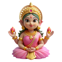 inspired gothic A Hindu goddess Lakshmi. NO BACKGROUND with Transparent Background. sharp png
