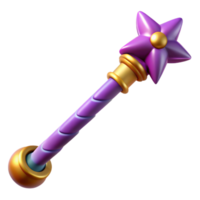 vibrant retro A magic wand with intricate details. NO BACKGROUND with Transparent Background. top-tier png